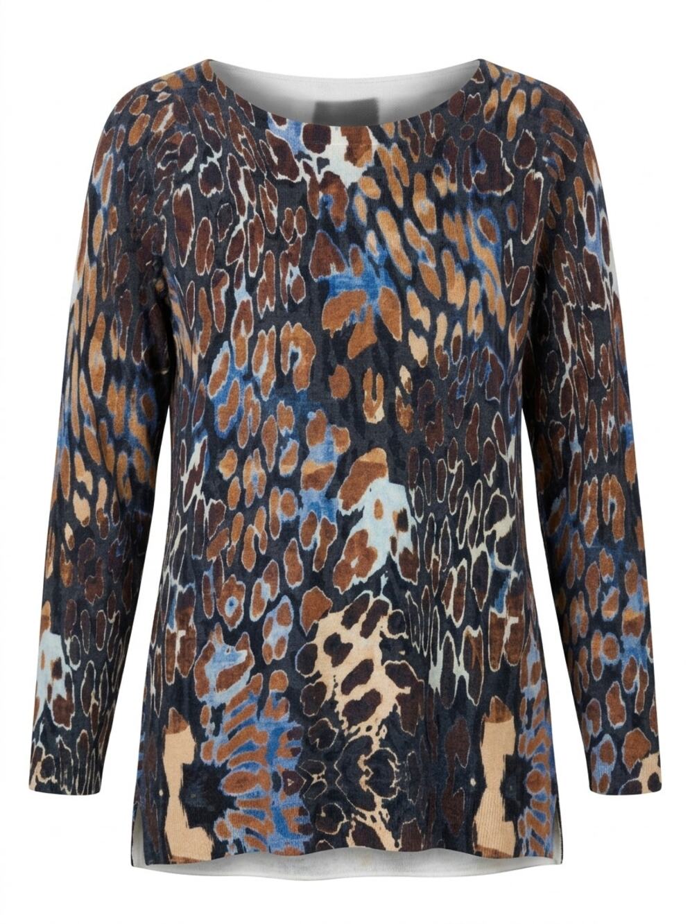 Talbots Wool Blend Multicolor Scoop Neck Abstract Sweater Women Size 1XP